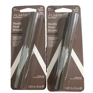 SET OF 2  NEW Almay Brow Styler Really Real. Brows MEDIUM Brown 020